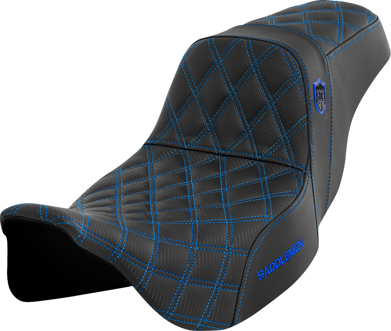 SADDLEMEN Pro Series SDC Performance Seat - w/o Backrest - Blue Stitch - FLH/FLT '08-'23 SC80807BLU