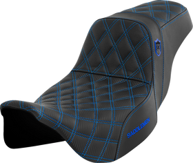 SADDLEMEN Pro Series SDC Performance Seat - w/o Backrest - Blue Stitch - FLH/FLT '08-'23 SC80807BLU