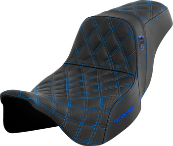 SADDLEMEN Pro Series SDC Performance Seat - w/o Backrest - Blue Stitch - FLH/FLT '08-'23 SC80807BLU