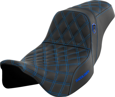 SADDLEMEN Pro Series SDC Performance Seat - w/o Backrest - Blue Stitch - FLH/FLT '08-'23 SC80807BLU