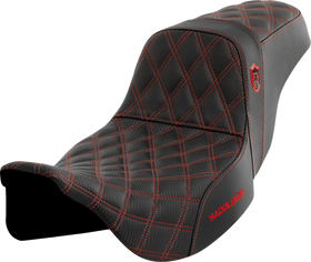 SADDLEMEN Pro Series SDC Performance Seat - w/o Backrest - Red Stitch - FLH/FLT '08-'23 SC80807RED