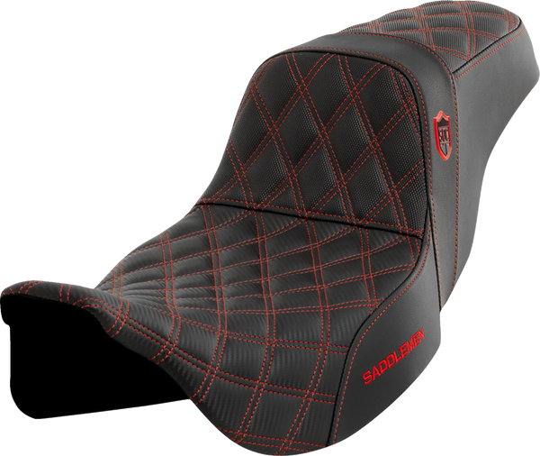 SADDLEMEN Pro Series SDC Performance Seat - w/o Backrest - Red Stitch - FLH/FLT '08-'23 SC80807RED