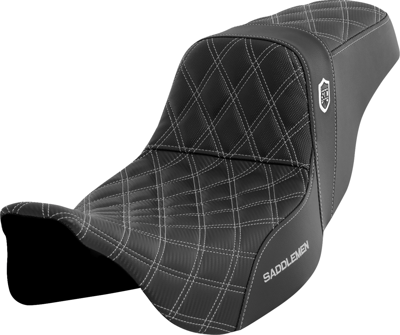 SADDLEMEN Pro Series SDC Performance Seat - w/o Backrest - Silver Stitch - FLH/FLT '08-'23 SC80807SIL