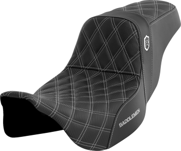 SADDLEMEN Pro Series SDC Performance Seat - w/o Backrest - Silver Stitch - FLH/FLT '08-'23 SC80807SIL