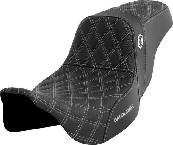 SADDLEMEN Pro Series SDC Performance Seat - w/o Backrest - Silver Stitch - FLH/FLT '08-'23 SC80807SIL