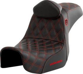 SADDLEMEN Pro Series SDC Performance Seat - w/ Backrest - Red Stitch - Dyna '06-'17 SC80604REDRT