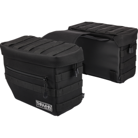 Thrashin Supply Co. Essential Saddlebags black 1680D ballistic nylon MOLLE saddlebags for Harley Softail Dyna FXR
