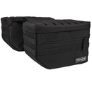Thrashin Supply Co. TSB-0007 Escape Saddlebags black 1680D ballistic nylon with waterproof rain cover and MOLLE attachment points for Harley-Davidson Dyna Softail FXR
