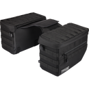 Thrashin Supply Co. TSB-0007 Escape Saddlebags black 1680D ballistic nylon with waterproof rain cover and MOLLE attachment points for Harley-Davidson Dyna Softail FXR