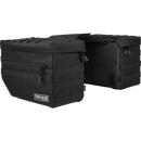 Thrashin Supply Co. TSB-0007 Escape Saddlebags black 1680D ballistic nylon with waterproof rain cover and MOLLE attachment points for Harley-Davidson Dyna Softail FXR