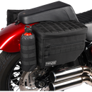 Thrashin Supply Co. TSB-0007 Escape Saddlebags black 1680D ballistic nylon with waterproof rain cover and MOLLE attachment points for Harley-Davidson Dyna Softail FXR