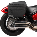 Thrashin Supply Co. TSB-0007 Escape Saddlebags black 1680D ballistic nylon with waterproof rain cover and MOLLE attachment points for Harley-Davidson Dyna Softail FXR