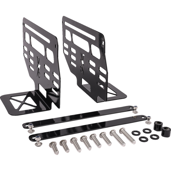 Thrashin Supply Co. TSB-2 Hard Mount Bag Brackets black powder-coated steel for Harley-Davidson Dyna and Softail saddlebags