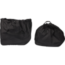 Thrashin Supply Co. Expedition Saddlebags in black ballistic nylon with MOLLE attachments and metal g-hook lids for Harley-Davidson Softail, Dyna, and FXR models