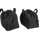 Thrashin Supply Co. Expedition Saddlebags in black ballistic nylon with MOLLE attachments and metal g-hook lids for Harley-Davidson Softail, Dyna, and FXR models