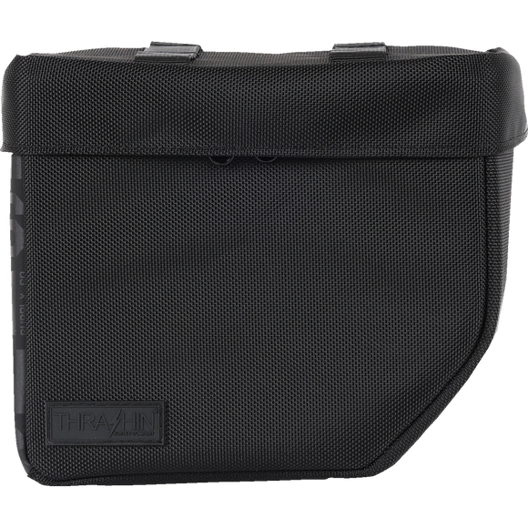 Thrashin Supply Co. Mini Essential Saddlebags 8-liter in black ballistic nylon for Harley Sportster