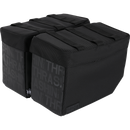 Thrashin Supply Co. Essential Saddlebags 10-liter in black ballistic nylon with MOLLE lid attachment points and hi-viz orange interior