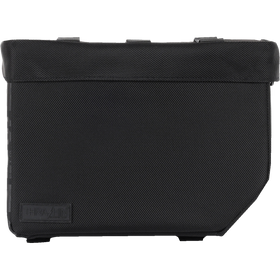 Thrashin Supply Co. Escape Base Saddlebags 18-liter in black ballistic nylon with MOLLE lid points and hi-viz orange interior