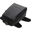 Thrashin Supply Co. 3.5L magnetic tank bag in black ballistic nylon on motorcycle steel gas tank