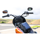 Thrashin Supply Co. 3.5L magnetic tank bag in black ballistic nylon on motorcycle steel gas tank
