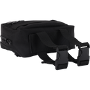 Thrashin Supply Co. ballistic nylon handlebar bag with YKK zippers and quick-attach straps mounted on Harley-Davidson handlebars