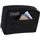 Thrashin Supply Co. ballistic nylon handlebar bag with YKK zippers and quick-attach straps mounted on Harley-Davidson handlebars