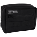 Thrashin Supply Co. ballistic nylon handlebar bag with YKK zippers and quick-attach straps mounted on Harley-Davidson handlebars