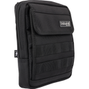Thrashin Supply Co. Slim Handlebar Bag in black ballistic nylon mounted between fairing and gas tank on Harley-Davidson