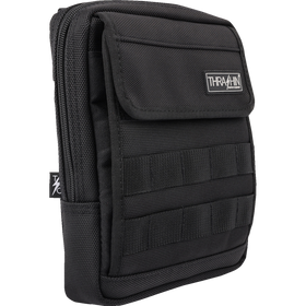 Thrashin Supply Co. Slim Handlebar Bag in black ballistic nylon mounted between fairing and gas tank on Harley-Davidson