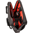 Thrashin Supply Co. Slim Handlebar Bag in black ballistic nylon mounted between fairing and gas tank on Harley-Davidson