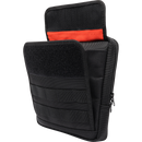 Thrashin Supply Co. Slim Handlebar Bag in black ballistic nylon mounted between fairing and gas tank on Harley-Davidson