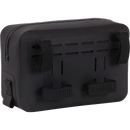 Thrashin Supply Co. THB-0021 black waterproof handlebar bag with MOLLE webbing and airtight zipper, 3-liter capacity for motorcycle riser mounting