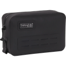Thrashin Supply Co. THB-0021 black waterproof handlebar bag with MOLLE webbing and airtight zipper, 3-liter capacity for motorcycle riser mounting