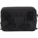 Thrashin Supply Co. THB-0021 black waterproof handlebar bag with MOLLE webbing and airtight zipper, 3-liter capacity for motorcycle riser mounting