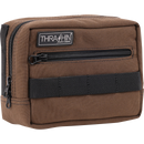 Thrashin Supply Co. ballistic nylon handlebar bag with YKK zippers and quick-attach straps mounted on Harley-Davidson handlebars