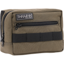 Thrashin Supply Co. ballistic nylon handlebar bag with YKK zippers and quick-attach straps mounted on Harley-Davidson handlebars