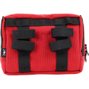 Thrashin Supply Co. ballistic nylon handlebar bag with YKK zippers and quick-attach straps mounted on Harley-Davidson handlebars