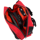 Thrashin Supply Co. ballistic nylon handlebar bag with YKK zippers and quick-attach straps mounted on Harley-Davidson handlebars