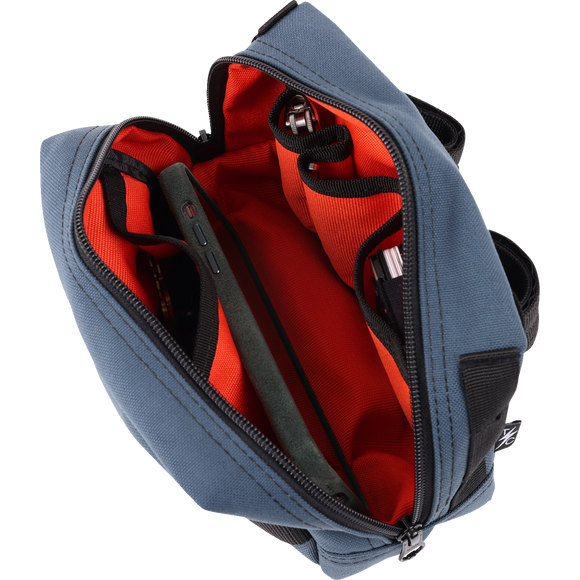 Thrashin Supply Co. ballistic nylon handlebar bag with YKK zippers and quick-attach straps mounted on Harley-Davidson handlebars