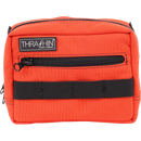 Thrashin Supply Co. ballistic nylon handlebar bag with YKK zippers and quick-attach straps mounted on Harley-Davidson handlebars