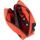 Thrashin Supply Co. ballistic nylon handlebar bag with YKK zippers and quick-attach straps mounted on Harley-Davidson handlebars