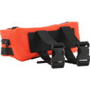 Thrashin Supply Co. ballistic nylon handlebar bag with YKK zippers and quick-attach straps mounted on Harley-Davidson handlebars