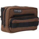 Thrashin Supply Co. Handlebar Bag Plus expanded storage in ballistic nylon with microfiber eyewear pocket mounted to Harley-Davidson handlebars