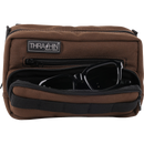 Thrashin Supply Co. Handlebar Bag Plus expanded storage in ballistic nylon with microfiber eyewear pocket mounted to Harley-Davidson handlebars