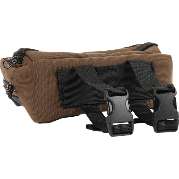 Thrashin Supply Co. Handlebar Bag Plus expanded storage in ballistic nylon with microfiber eyewear pocket mounted to Harley-Davidson handlebars