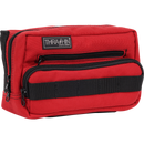 Thrashin Supply Co. Handlebar Bag Plus expanded storage in ballistic nylon with microfiber eyewear pocket mounted to Harley-Davidson handlebars