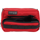 Thrashin Supply Co. Handlebar Bag Plus expanded storage in ballistic nylon with microfiber eyewear pocket mounted to Harley-Davidson handlebars