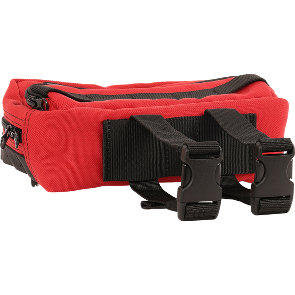 Thrashin Supply Co. Handlebar Bag Plus expanded storage in ballistic nylon with microfiber eyewear pocket mounted to Harley-Davidson handlebars