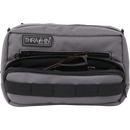 Thrashin Supply Co. Handlebar Bag Plus expanded storage in ballistic nylon with microfiber eyewear pocket mounted to Harley-Davidson handlebars