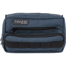 Thrashin Supply Co. Handlebar Bag Plus expanded storage in ballistic nylon with microfiber eyewear pocket mounted to Harley-Davidson handlebars
